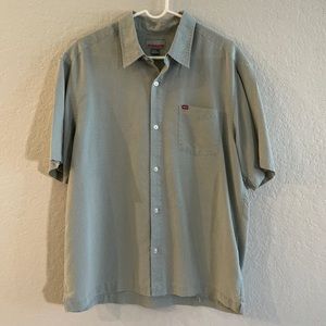 Quiksilver Lightweight Button Down Moss Sage Green